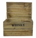 Caisse rustique à couvercle imprimée « Whisky » 42 × 27 × 25 cm