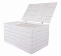 Coffre en bois blanc grand format 80 × 50 × 39 cm