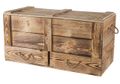Coffre en bois flambé XXL à 2 tiroirs 85 × 39 × 40 cm