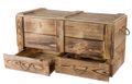 Coffre en bois flambé XXL à 2 tiroirs 85 × 39 × 40 cm