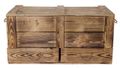 Coffre en bois flambé XXL à 2 tiroirs 85 × 39 × 40 cm