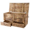 Coffre en bois flambé XXL à 2 tiroirs 85 × 39 × 40 cm