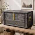 Coffre « Hugo » vintage noir avec couvercle 50 × 36 × 26 cm
