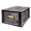 Coffre « Hugo » vintage noir avec couvercle 50 × 36 × 26 cm