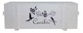 Grand coffre en bois blanc imprimé « Caribic » 110 × 48 × 40 cm