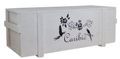 Grand coffre en bois blanc imprimé « Caribic » 110 × 48 × 40 cm