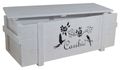 Grand coffre en bois blanc imprimé « Caribic » 110 × 48 × 40 cm