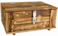 Coffre en bois flambé « Hugo » avec couvercle 50 × 36 × 26 cm