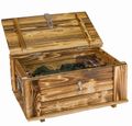 Coffre en bois flambé « Hugo » avec couvercle 50 × 36 × 26 cm