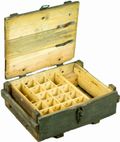 Caisse de transport militaire verte / naturelle 51 × 37 × 20 cm