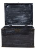Coffre en bois vintage noir shabby avec couvercle 45 × 35 × 35 cm