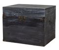 Coffre en bois vintage noir shabby avec couvercle 45 × 35 × 35 cm