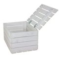 Coffre en bois blanc petit format 48 × 36 × 30 cm