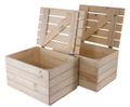 Coffre en bois naturel petit format 48 × 36 × 30 cm