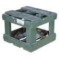 Petite caisse à munitions ancienne verte 40 × 40 cm