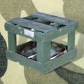 Petite caisse à munitions ancienne verte 40 × 40 cm