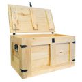 Grand coffre en bois « Oskar » naturel 80 × 45 × 47 cm