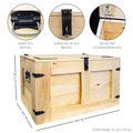 Grand coffre en bois « Oskar » naturel 80 × 45 × 47 cm