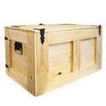 Grand coffre en bois « Oskar » naturel 80 × 45 × 47 cm