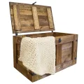 Grand coffre en bois « Oskar » palissandre 80 × 45 × 47 cm