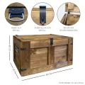 Grand coffre en bois « Oskar » palissandre 80 × 45 × 47 cm