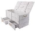 Coffre en bois XXL shabby à 2 tiroirs 85 × 39 × 40 cm