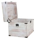 Coffre en bois avec couvercle style maison de campagne 45 × 35 × 35 cm