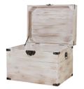 Coffre en bois avec couvercle style maison de campagne 45 × 35 × 35 cm