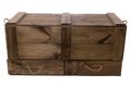 Coffre en bois XXL patiné foncé à 2 tiroirs 85 × 39 × 40 cm