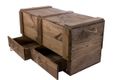 Coffre en bois XXL patiné foncé à 2 tiroirs 85 × 39 × 40 cm