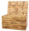 Coffre en bois flambé grand format 80 × 50 × 39 cm