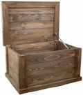 Coffre en bois massif « UK » brun avec vérin 60 × 40 × 34 cm