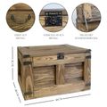 Coffre en bois « Barbossa » palissandre 48 × 36 × 31 cm