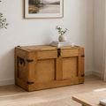 Grand coffre en bois « Oskar » chêne massif 80 × 45 × 47 cm