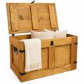 Grand coffre en bois « Oskar » chêne massif 80 × 45 × 47 cm