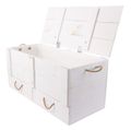 Coffre en bois XXL blanc à 2 tiroirs 85 × 39 × 40 cm