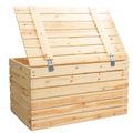 Coffre en bois naturel grand format 80 × 50 × 39 cm
