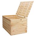 Coffre en bois naturel grand format 80 × 50 × 39 cm