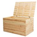Coffre en bois naturel grand format 80 × 50 × 39 cm