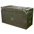 Caisse de transport militaire ancienne 70 × 34 × 42 cm