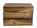 Petit coffre en bois flambé « Assos » S — 30 × 20 × 20 cm