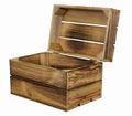 Petit coffre en bois flambé « Assos » S — 30 × 20 × 20 cm