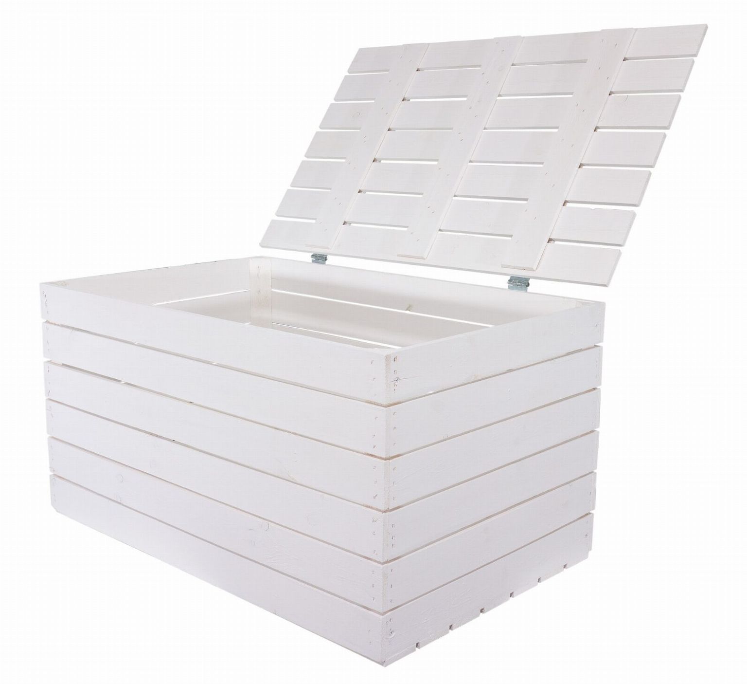 Coffre en bois blanc grand format 80 × 50 × 39 cm