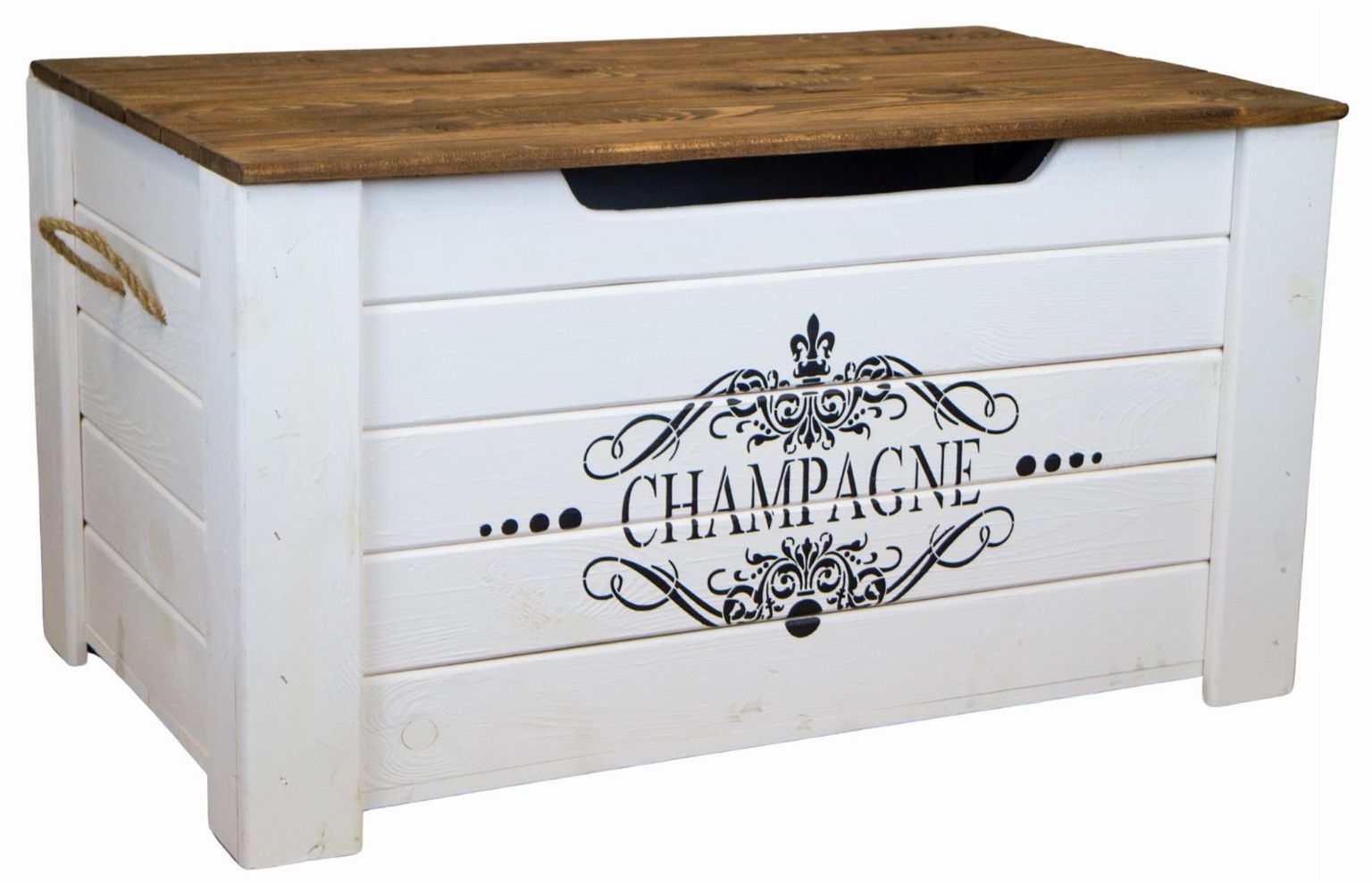 Coffre en bois « Pascale Champagne » by Vinterior 80 × 48 × 43,5 cm