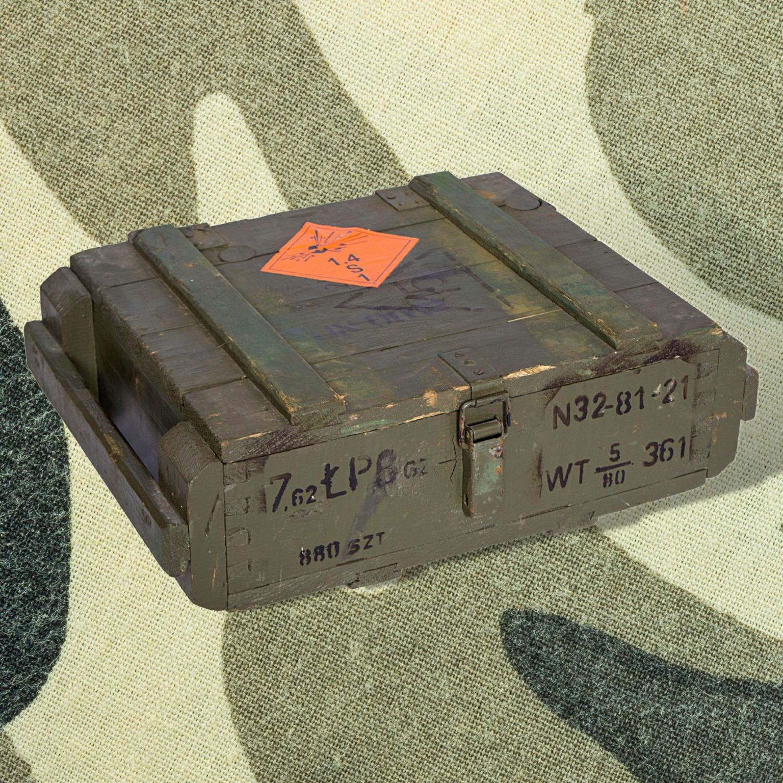 Caisse à munitions « T45 » verte 49 × 37 × 18 cm