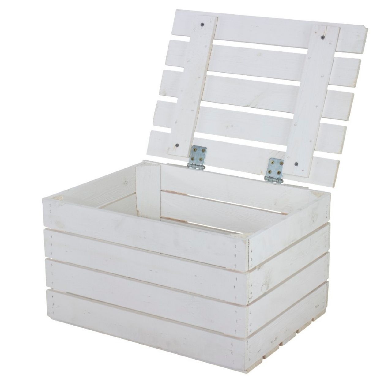 Coffre en bois blanc petit format 48 × 36 × 30 cm