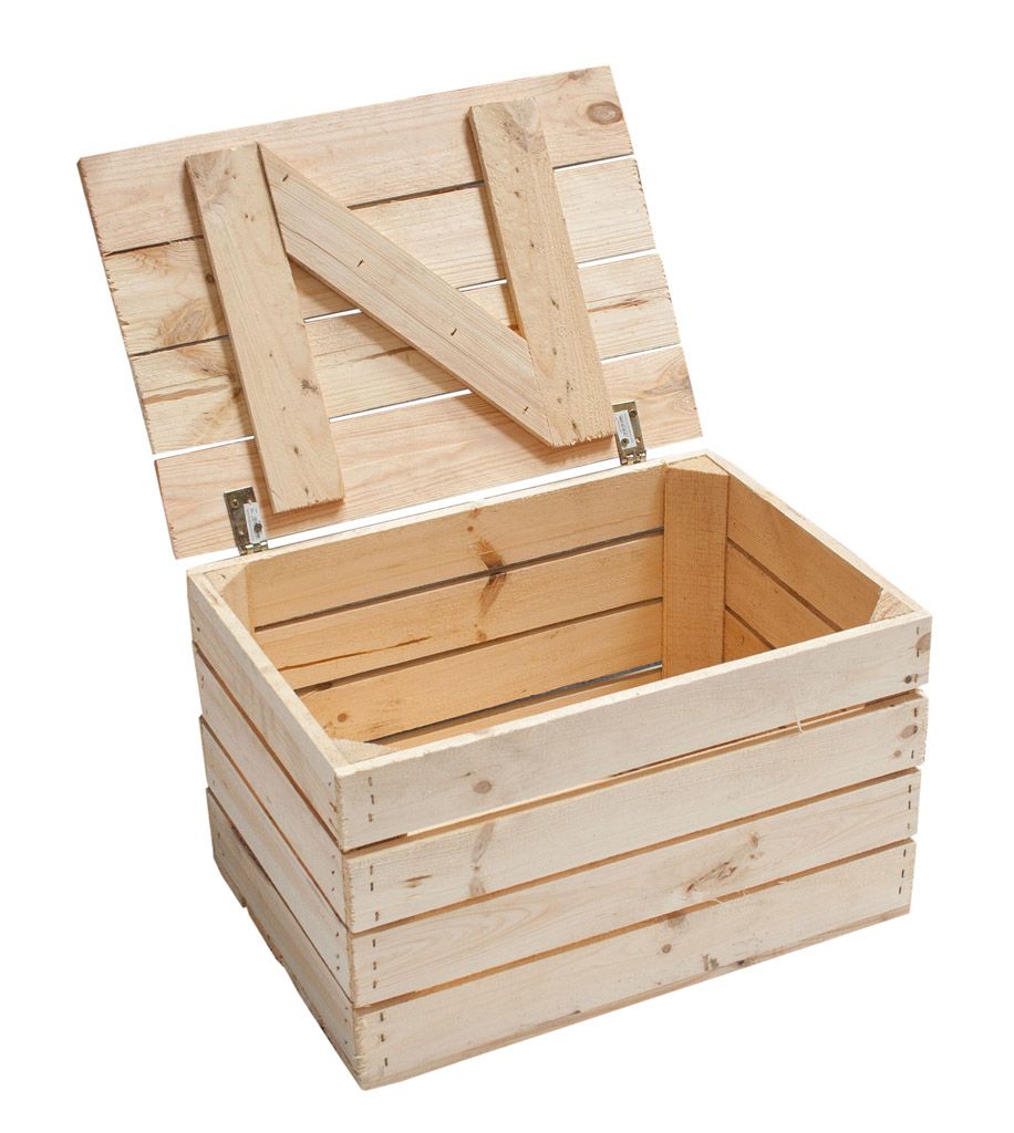 Coffre en bois naturel petit format 48 × 36 × 30 cm