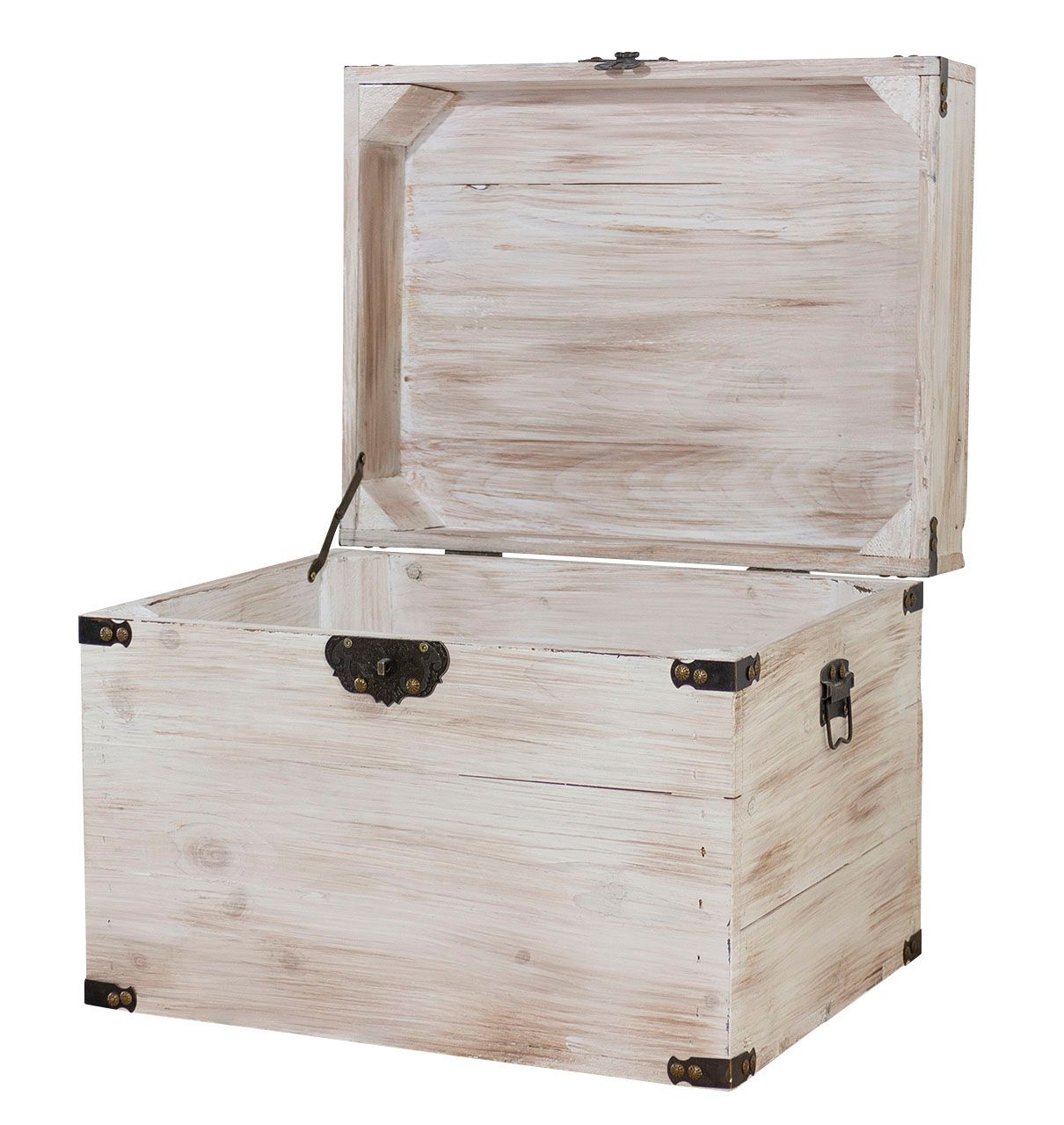 Coffre en bois avec couvercle style maison de campagne 45 × 35 × 35 cm
