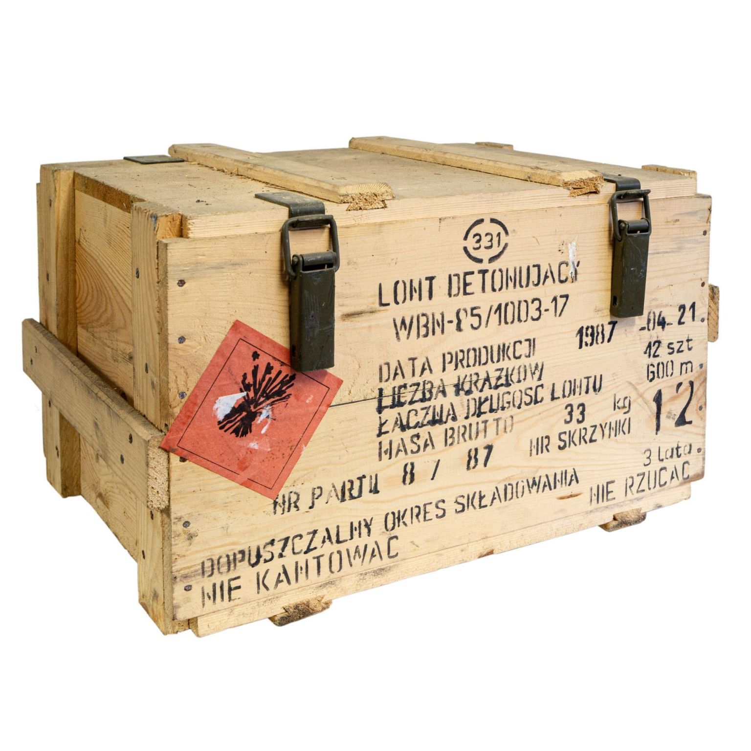 Caisse de fret vintage « WBN-85 » 60 × 40 × 36 cm
